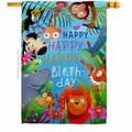 Cuadrilatero 28 x 40 in. Let Gather Birthday Celebration Vertical House Flag with Double-Sided Banner Garden CU3907305